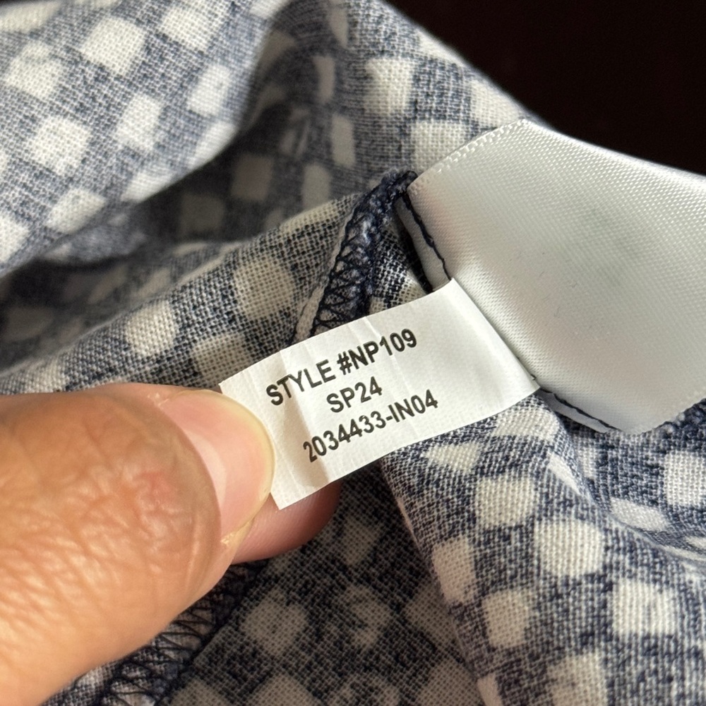 Madewell Navy and White Linen Midi Dress - Picture 4 of 5